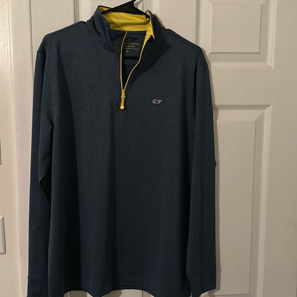 Vineyard Vines Other - Medium Blue with yellow collar Vineyard vines performance quarter zip